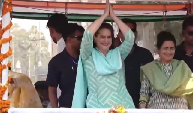 Lok Sabha Election Priyanka Gandhi Holds Roadshow For Kumari