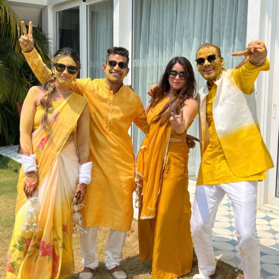 Team India and Punjab Kings' leg-spinner Rahul Chahar married his girlfriend Ishani