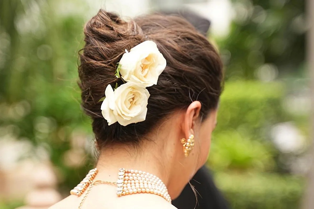 Ratanlal C. Bafna Jewellers - Ambada Veni Phool This hair ornament that you  see is made in 22-carat and worn on the hair bun of the Marathi bride.  There are different motifs