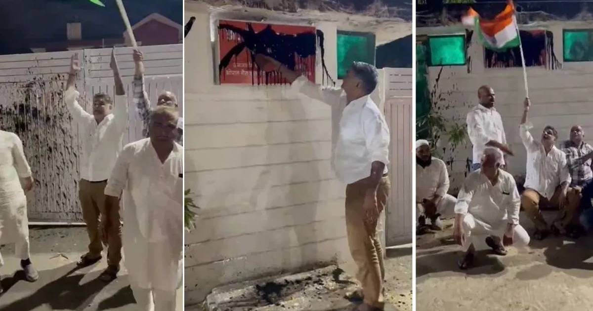 भाजपा मंत्र्याच्या नेमप्लेटवर शाई, काँग्रेसची निदर्शनं; कर्नल सोफिया