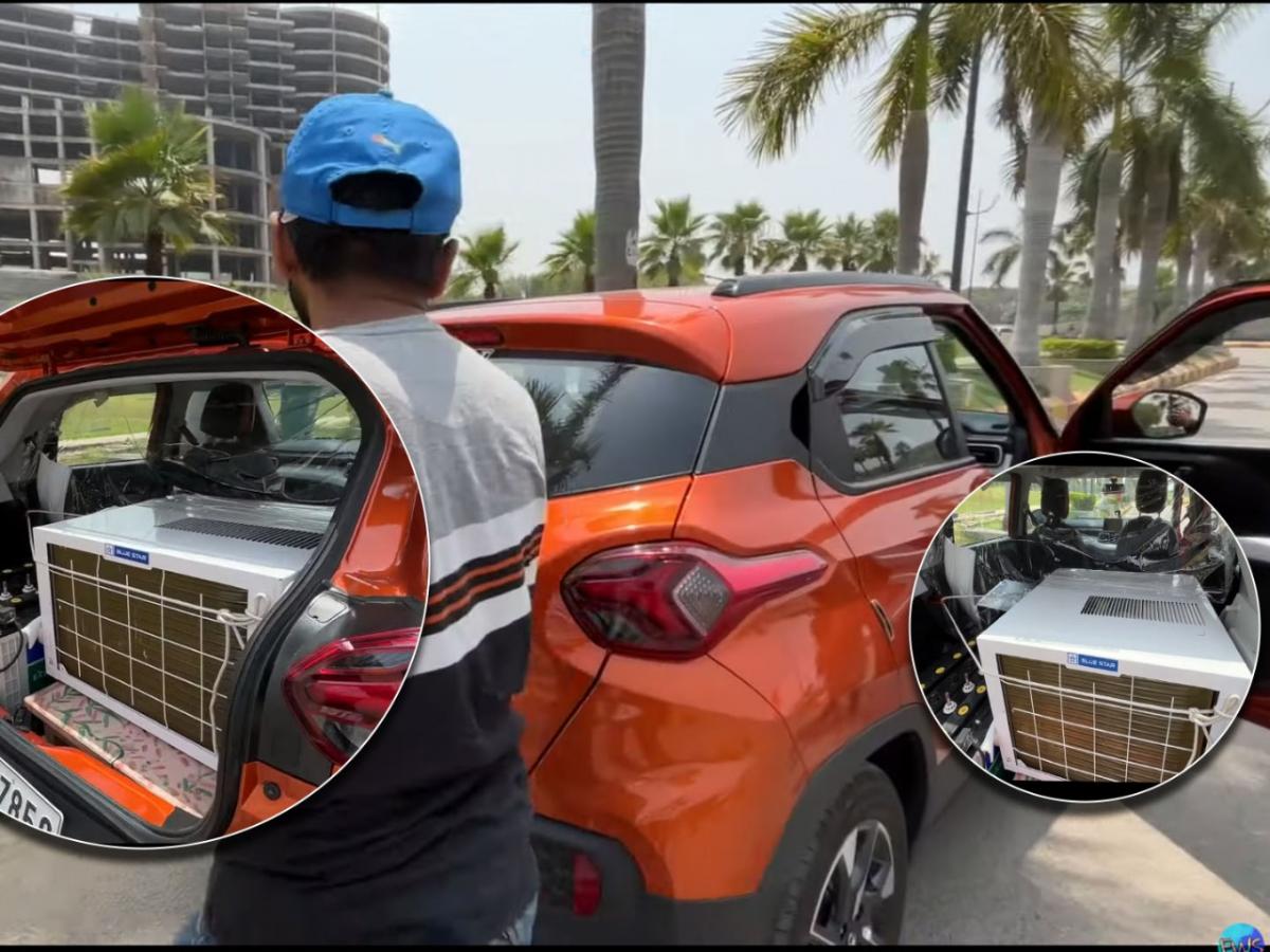 Video Tata Punch मध्ये लावला घरातला विंडो एसी, पाहा पठ्ठ्यानं काय