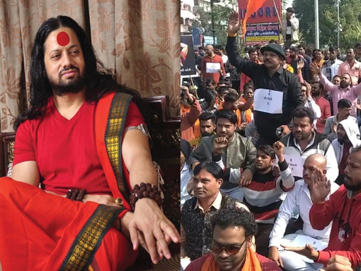 Kaalicharan कालीचरणच्या समर्थनार्थ बजरंग सेना रस्त्यावर, मुख्यमंत्र्यांचा पुतळा जाळला