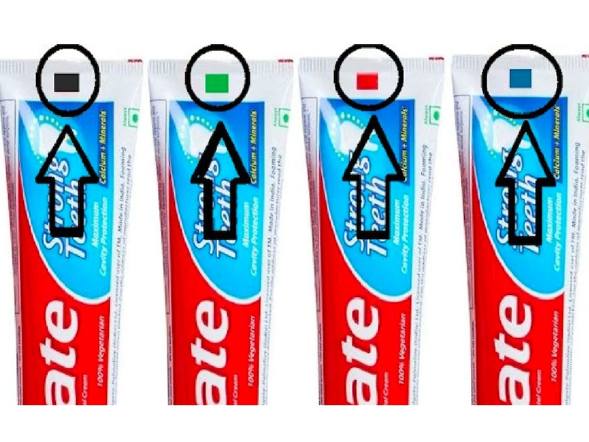 टुथपेस्ट ट्युबच्या खाली असलेल्या या रंगांचा अर्थ माहितीये? जाणून घ्या