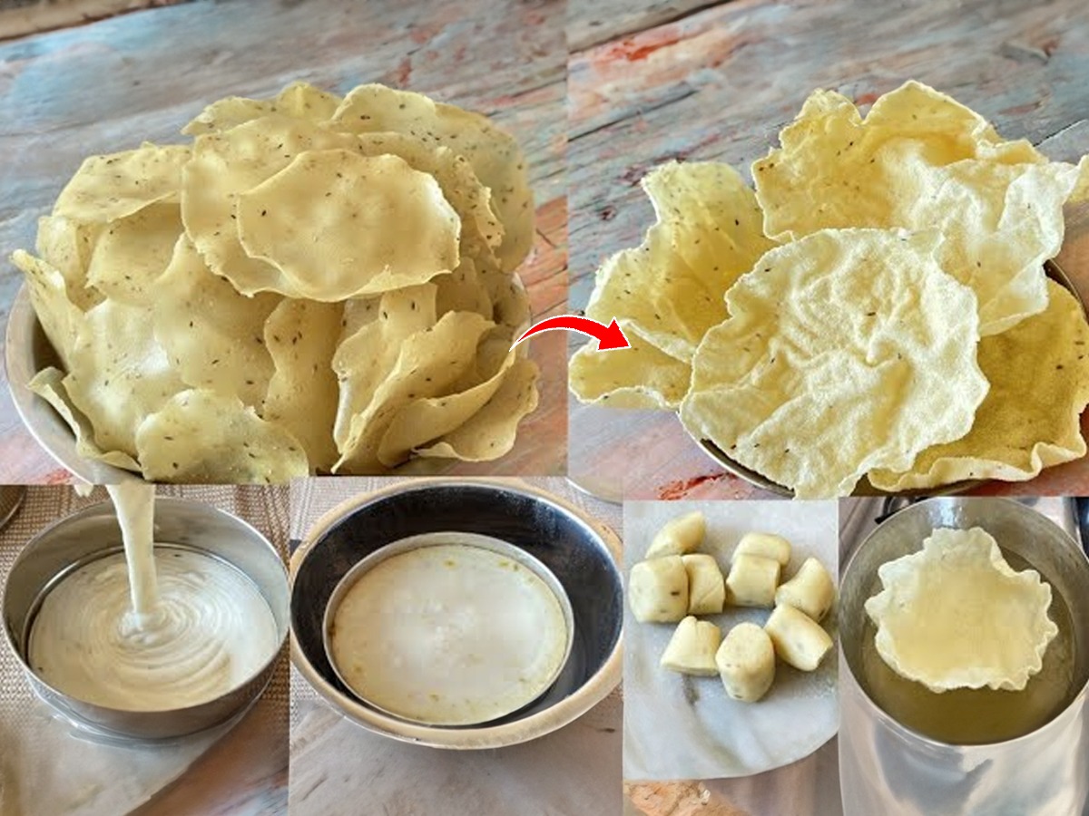 कपभर तांदुळाच्या पीठाचे करा चौपट फुलणारे कुरकुरीत पापड; कुकरच्या एका