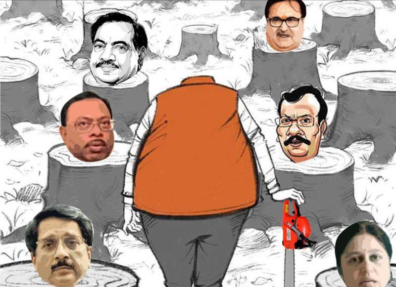 Raj Thackerays Sketch  Cartoon Paintings on Narendra Modi Nitin Gadkari  Devendra Fadanvis  फकलल आकड पहन लकषमह थकक रज ठकरच  मदफडणवसगडकरवर वर  Lokmatcom