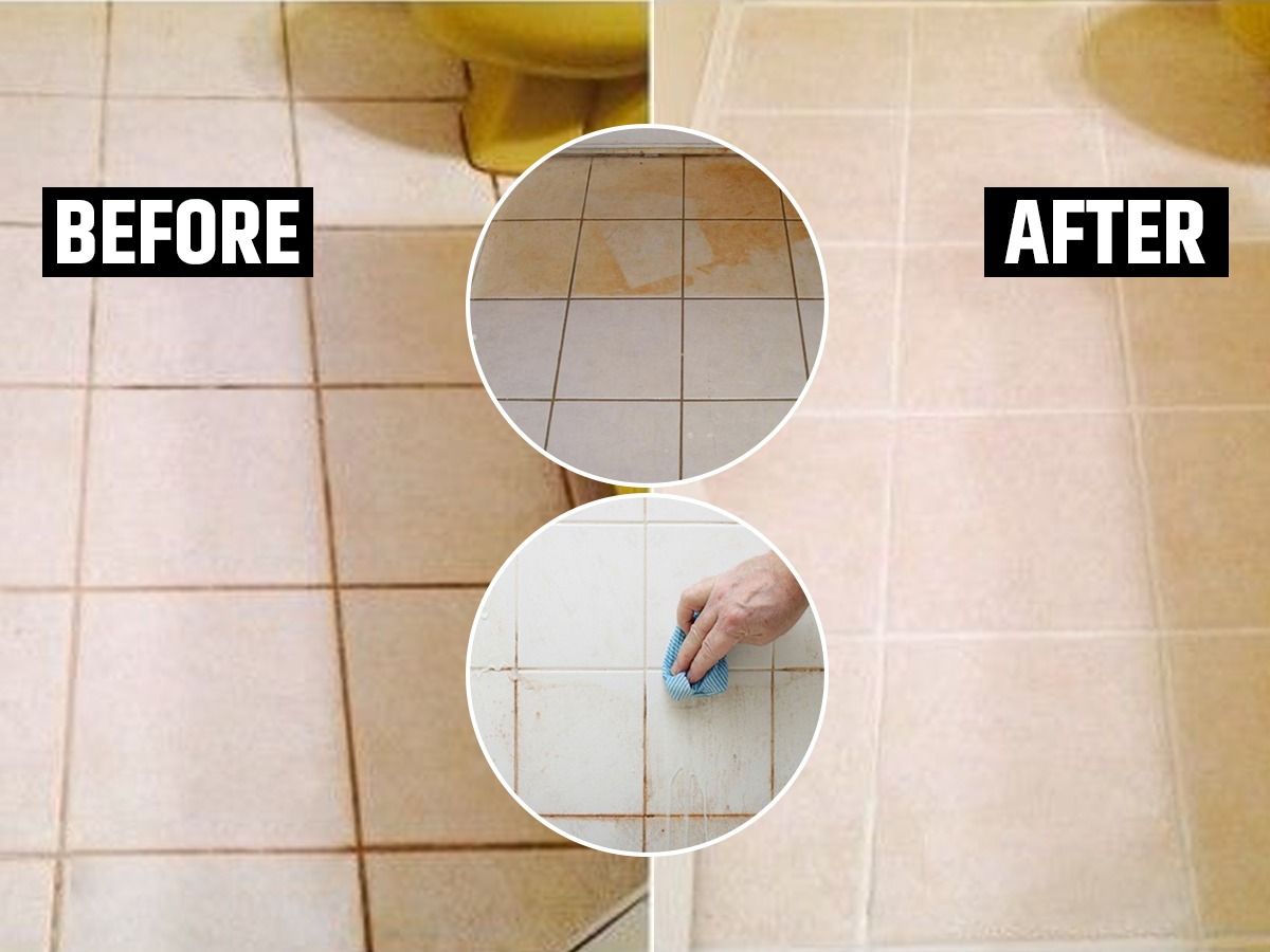 Bathroom Cleaning Tips : टाईल्सवरचे पिवळट डाग ५ मिनिटात होतील स्वच्छ; २ ...