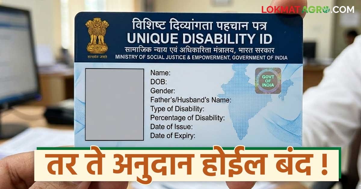 Udid Card Not Getting तुमचं यूडीआयडी कार्ड आधारशी लिंक केलेले नाही, अनुदान होईल बंद, ई ...