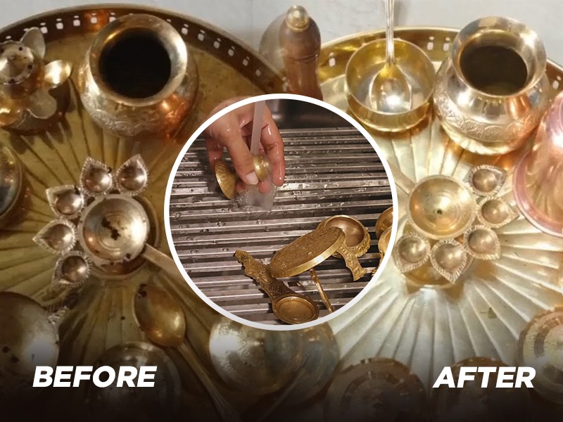 Diwali Cleaning Tips डाग लागलेली पितळेची भांडी ५ मिनिटात होतील चकचकीत