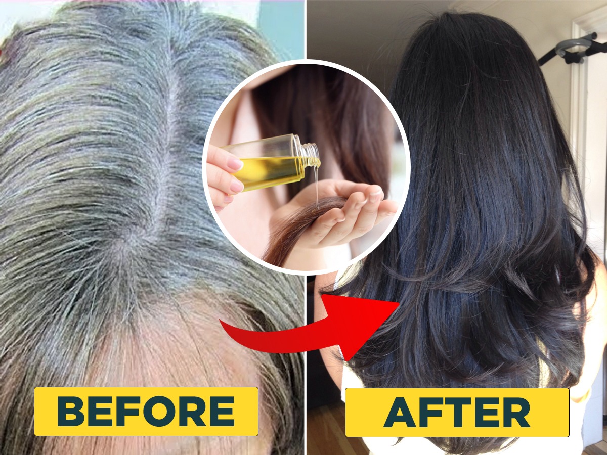 कमी वयात केस खूपच पांढरे झालेत? आठवड्यातून २ दिवस 'हे' तेल लावा, काळेभोर  राहतील केस - Marathi News | How To Get Black Hair Permanently : Hair care  tips to remove the