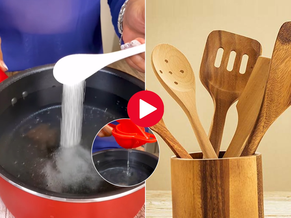 लाकडी भांडी, चमचे पळ्या तेलकट राहतात? घ्या स्वच्छ करण्याचा एक सोपा