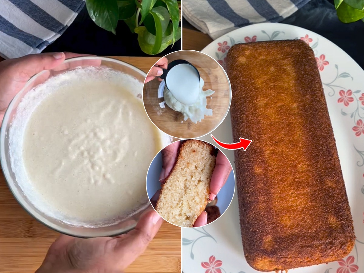 Eggless Rava cake recipe - Semolina cake recipe