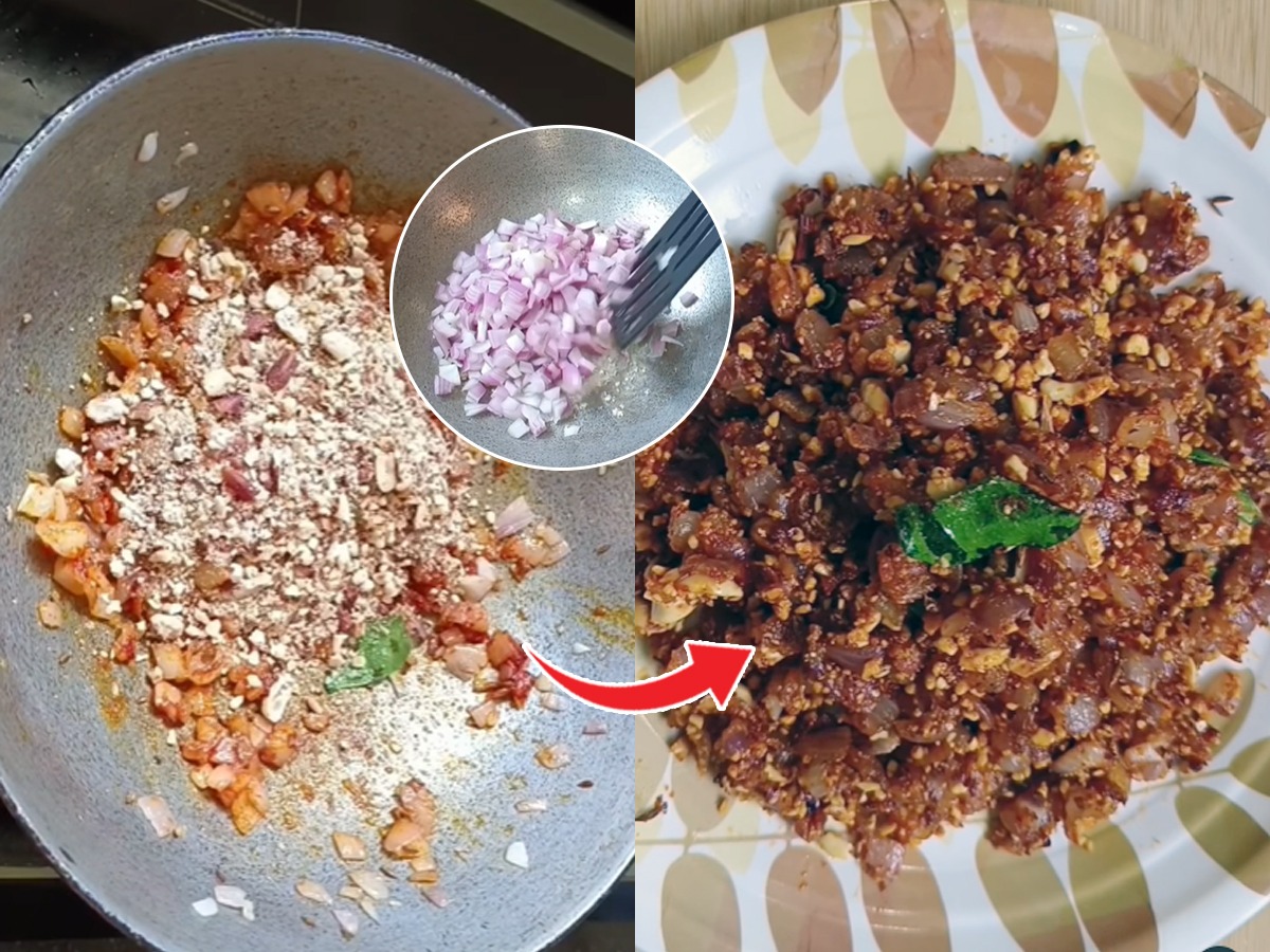 २ कांदे मुठभर शेंगदाण्याची करा चवदार चटणी, चव अशी की भाजी खायला