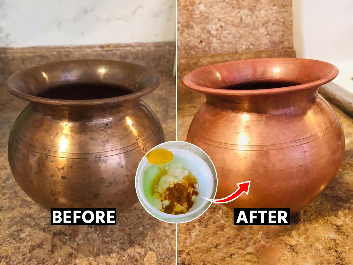 Try this effective solution to clean copper and brass utensils