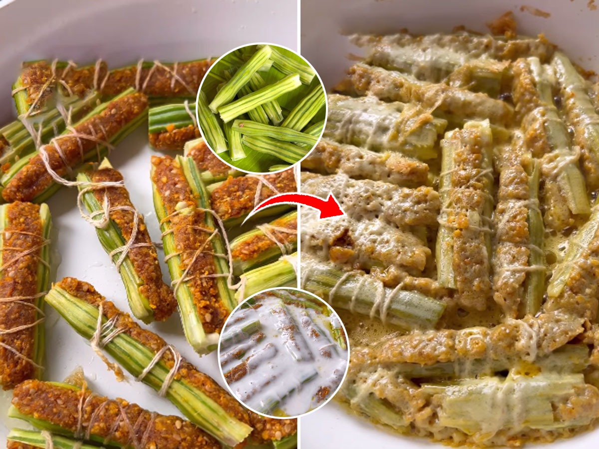 खाऊन पाहा शेंगदाणा कूट घालून भरलेल्या शेवग्याच्या शेंगांची चमचमीत भाजी