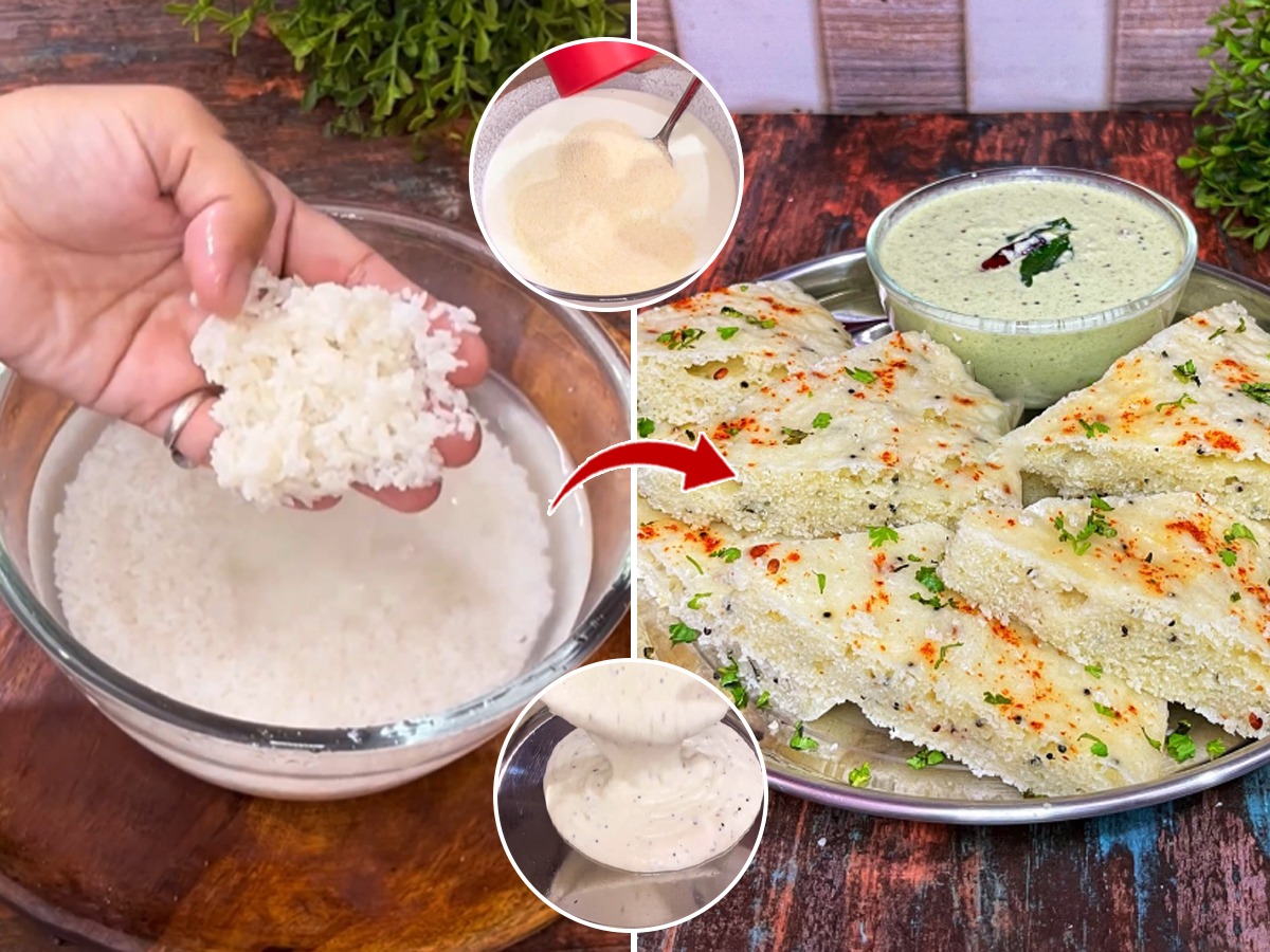 १ वाटी तांदूळाचा करा सॉफ्टस्पॉन्जी पांढरा ढोकळा; 5 मिनिटांत बनेल ढोकळा