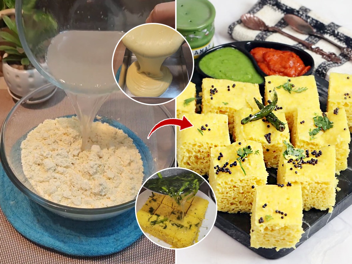 १ वाटी बेसनाचा करा मऊजाळीदार ढोकळा न दळता, डाळ न भिजवता पटकन करा