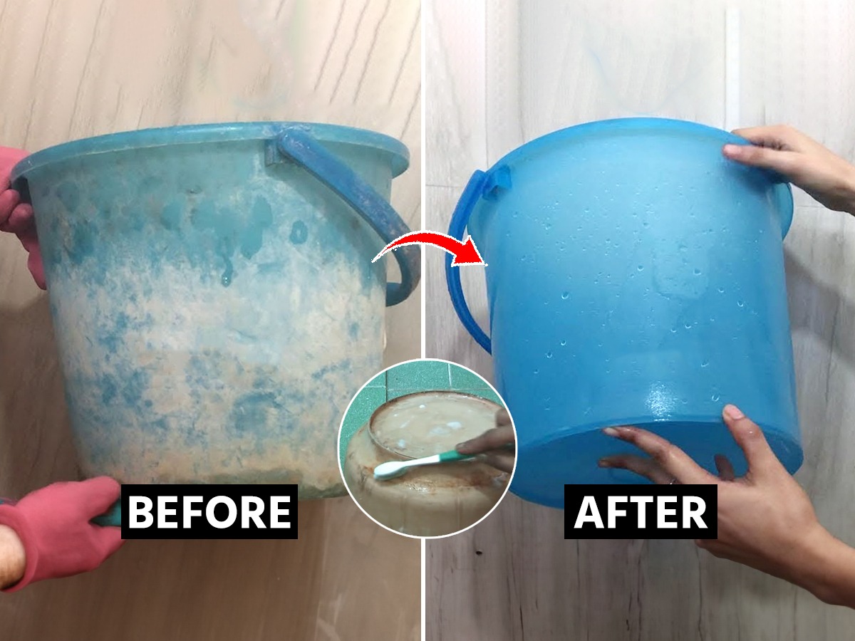 बादल्यांवर मेणचटकाळपट थर आलाय? १ रूपयांची 'ही' वस्तू वापरा, चकचकीत,स्वच्छ होतील बादल्या