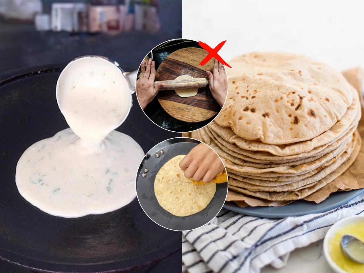 Atet Roti कशाही लाटा, चपात्या कडकच होतात? न लाटता-न पीठ मळता एका हातानं करा मऊ ...