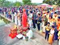 रथसप्तमीनिमित्त सामूहिक सूर्यपूजन - Marathi News | Collective sun worship on the occasion of the chariot | Latest nashik News at Lokmat.com