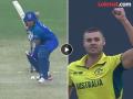 AFG vs AUS : अप्रतिम यॉर्कर लेंथ चेंडूवर फसला अन् च्युइंगम चघळत तंबूत जाऊन बसला! (VIDEO) - Marathi News | Champions Trophy 2025 AFG vs AUS SpencerJohnson sends Rahmanullah Gurbaz packing with a brilliant yorker Watch Video | Latest cricket News at Lokmat.com