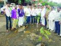 सातपूरला खड्ड्यात वृक्षारोपण - Marathi News | Planting trees in a pit in Satpur | Latest nashik News at Lokmat.com