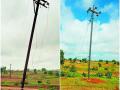 देवगाव परिसरात बसविले विद्युत खांब - Marathi News | Electricity poles installed in Devgaon area | Latest nashik News at Lokmat.com