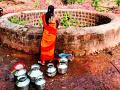 पाण्यासाठी गावागावातील विहिरींचा उपसा - Marathi News | The well-being of the wells in the village | Latest chandrapur News at Lokmat.com