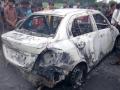 अजनाड बंगलाजवळ धावत्या कारला लागली आग - Marathi News | Fire broke out in a car running near Ajnad Bungalow | Latest dhule News at Lokmat.com