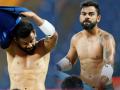 India vs West Indies : कोहलीने दाखवले 8 पॅक अ‍ॅब्स, तर रोहितने लपवलं सुटलेलं पोट  - Marathi News | India vs West Indies: Virat Kohli shows 8 pack abs, Rohit sharma hidden stomach | Latest cricket News at Lokmat.com