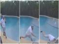 VIDEO : फोनवर बोलता बोलता स्वीमिंग पूलमध्ये पडला व्यक्ती, मग झालं असं काही.... - Marathi News | Man kept talking on the phone despite falling in swimming pool video went viral | Latest social-viral News at Lokmat.com