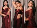 Photos : श्रीवल्लीचं मनमोहक सौंदर्य, ग्लॅमरस फोटो व्हायरल - Marathi News | Actress Rashmika Mandana Latest Photo In Mahroon saree Viral On Social Media | Latest filmy Photos at Lokmat.com