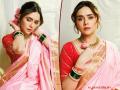 गुलाबी साडी अन् कपाळी चंद्रकोर, अमृता खानविलकरचा मराठमोळा साज - Marathi News | Pink saree and forehead crescent, Marathmola Saaj by Amruta Khanvilkar | Latest filmy Photos at Lokmat.com