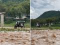 सैन्याच्या धाडसाला सलाम; मुलांचा जीव वाचवण्यासाठी थेट पुराच्या पाण्यात उतरवले हेलिकॉप्टर - Marathi News | Jammu-Kashmir Video: Salute to the courage of the army; Helicopter landed directly in flood water to save the lives of children | Latest national News at Lokmat.com