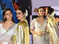 Rekha-Alia Bhatt : रेखाच अधिक सुंदर...! सदाबहार अभिनेत्रीपुढे आलियाही पडली फिकी, पाहा फोटो - Marathi News | rekha kiss alia bhatt at Dadasaheb Phalke International Film Festival Awards 2023 | Latest filmy Photos at Lokmat.com