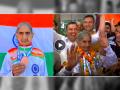Bhagwani Devi Video: ९४ वर्षीय आजीबाईंनी भारताला मिळवून दिलं सुवर्णपदक! भारतात पोहोचताच केला धमाल डान्स - Marathi News | Viral Video of Bhagwani devi 94 years old who wins gold medal for India in world masters athletics championship Delhi airport | Latest other-sports News at Lokmat.com