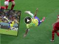 Fifa World Cup, Brazil : Richarlison चा अफलातून गोल; पाचवेळच्या विजेत्या ब्राझिलची विजयी सुरूवात, पण Neymarची दुखापतीमुळे माघार, Video - Marathi News | Fifa World Cup, Brazil : What a goal from Richarlison: Richarlison double helps Brazil outclass Serbia 2-0, Neymar reportedly suffers twisted ankle, Video  | Latest football News at Lokmat.com