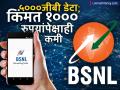 BSNL नं आणला जबरदस्त प्लान; मिळणार ५०००जीबी डेटा; किंमत १००० रुपयांपेरक्षाही कमी, जाणून घ्या डिटेल्स - Marathi News | BSNL has brought a great plan you will get 5000GB data the price is even less than Rs 1000 know the details | Latest business News at Lokmat.com