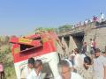 जिंतूरजवळ पुलावरून बस कोसळली, ४२ प्रवासी जखमी - Marathi News | st bus falls from bridge near jintur 15 passengers injured | Latest parabhani News at Lokmat.com