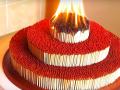 ​आगपेटीच्या काड्यांपासून बर्निंग केक - Marathi News | Burning cake from matchboxes | Latest relationship News at Lokmat.com