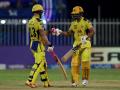 IPL 2021, SRH vs CSK Live Updates : चेन्नई सुपर किंग्सनं विजयासह मिळवला प्ले ऑफमध्ये जाण्याचा पहिला मान  - Marathi News | IPL 2021, SRH vs CSK Live Updates: MS Dhoni finishes off in style!!!! CSK won the match by 6 wickets and qualified for Playoffs | Latest cricket News at Lokmat.com