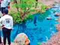 Dharashiv: अजबच! ओढ्याला आले बघा निळे, निळे पाणी...! - Marathi News | Dharashiv: Strange! Come to the stream, look at the blue, blue water...! | Latest dharashiv News at Lokmat.com