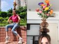 जगभरामध्ये व्हायरल होतोय एका अनोख्या हेअर स्टाइलचा ट्रेन्ड! - Marathi News | flower vase hair style latest fashion trend going viral | Latest beauty News at Lokmat.com