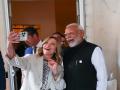 नरेंद्र मोदींसोबत जॉर्जिया मेलोनींचा खास सेल्फी; दोन्ही नेत्यांमध्ये 'या' मुद्द्यांवर चर्चा - Marathi News | PM Narendra Modi and Italy's PM Giorgia Meloni's selfie on the sidelines of the G7 summit, in Italy | Latest national News at Lokmat.com