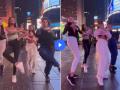 न्यूयॉर्कच्या टाइम्स स्क्वेअरमध्ये ४ भारतीय तरुणी मध्यरात्री ऐश्वर्या रायच्या गाण्यावर तुफान नाचतात तेव्हा.. पाहा व्हिडिओ - Marathi News | When 4 young Indians dance to Aishwarya Rai's song in New York's Times Square in the middle of the night .. Watch the video | Latest sakhi News at Lokmat.com