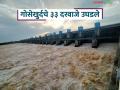 Gosekhurd Dam : वैनगंगा नदीच्या पाणीपातळीत वाढ, गोसेखुर्द धरणाचे सर्व 33 दरवाजे उघडले!  - Marathi News | latest news Water level of Wainganga river rises, all 33 gates of Gosekhurd dam opened | Latest agriculture News at Lokmat.com