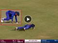 Shikhar Dhawan, IND vs WI 1st ODI Live Updates :हे काय! फिल्डिंग सोडून शिखर धवन चक्क push ups मारू लागला, Video Viral  - Marathi News | IND vs WI 1st ODI Live Updates : Shikhar Dhawan, When he's not batting, he's still entertaining, he is doing push ups during fielding, Video  | Latest cricket News at Lokmat.com