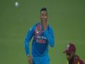 IND vs WIN 1st T20 : कृणाल पांड्या 'KP' ला घाबरला, पण जिद्द सोडली नाही - Marathi News | IND vs WIN 1st T20: Krishnal Pandya take first wicket, out pollard | Latest cricket News at Lokmat.com