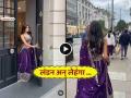 VIDEO: लेहंगा घालून लंडनच्या रस्त्यावर निघाली भारतीय मुलगी, पुढे लोकांनी काय केलं पाहा - Marathi News | trending video indian girl walking london streets wearing traditional lehenga people reaction viral social media | Latest social-viral News at Lokmat.com
