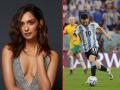 Fifa World Cup : लिओनेल मेस्सीला प्रत्यक्ष खेळताना पाहण्याचं स्वप्न; बॉलिवूड अभिनेत्री मानुषी कतारमध्ये - Marathi News | Manushi Chhillar flies to Qatar to fulfill her dream of watching Lionel Messi at the FIFA World Cup 2022  | Latest filmy News at Lokmat.com
