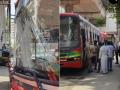 Mumbai: अंधेरी पश्चिममध्ये विचित्र अपघात! BEST च्या ४ बसेस एकमेकांवर आदळल्या; कंडक्टर गंभीर जखमी - Marathi News | Mumbai: Four BEST buses collide in Andheri West; conductor critically injured | Latest mumbai News at Lokmat.com
